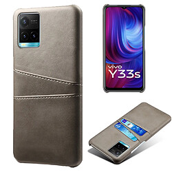 Coque en TPU + PU KSQ anti-griffes avec porte-cartes, gris pour votre Vivo Y21/Y21s/Y33s