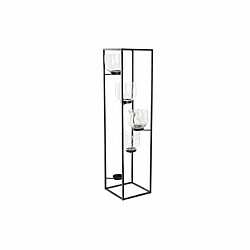 Bougeoir DKD Home Decor Verre Noir Transparent 18 x 18 x 76 cm Fer