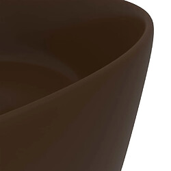 Acheter vidaXL Lavabo rond de luxe Marron foncé mat 40x15 cm Céramique