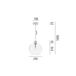 EPIKASA Suspension Svea, Blanc, Verre, 24x24x100 cm