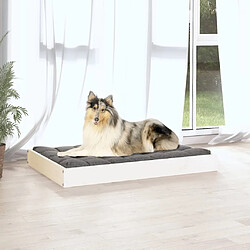 Maison Chic Niche Lit pour chien | Panier couchage pour chien Blanc 91,5x64x9 cm Bois de pin solide -GKD57453 pas cher