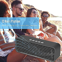 Acheter Universal Conférencier portable sans câble, haut-parleur Bluetooth 5.0 avec basse stéréo 3D, batterie de 1500mAh, durée de vie de la batterie de 12 heures (gris)