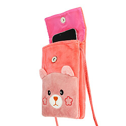 Avizar Pochette Bandoulière pour Smartphone en Tissu Design Ours Corail