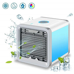 7House Mini climatiseur Ventilateur portable USB Refroidisseur D’air Humidificateur Purificateur 3EN1 réglable LED couleurs