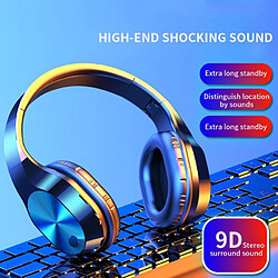 Universal T5 Casque Bluetooth sans fil V5.0 3D Stéréo Casque sans fil avec microphone Casque pliable Casque sans fil Casque