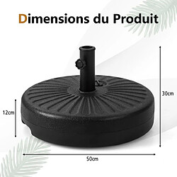 Helloshop26 Pied de parasol lourd pour parasol 38/48 mm socle parasol extérieur en HDPE rempli de 28 kg sable 18 litres eau 50 x h30 cm 20_0009074 pas cher