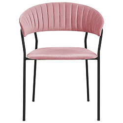 Beliani Chaise de salle à manger MARIPOSA Set de 2 Velours Rose pas cher