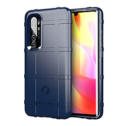 Coque en TPU texture de grille carrée anti-choc épaissir bleu pour votre Xiaomi Mi Note 10 Lite