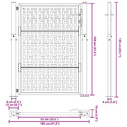 vidaXL Porte de jardin acier résistant aux intempéries design croisé pas cher