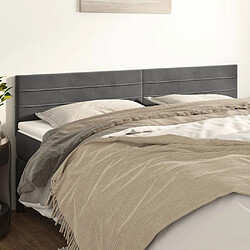 Maison Chic Lot de 2 Têtes de lit design pour chambre - Décoration de lit Gris foncé 90x5x78/88 cm Velours -MN73092