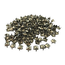 200 pcs carré pyramide spike rivet goujons spots cuir artisanat 6mm gris noir