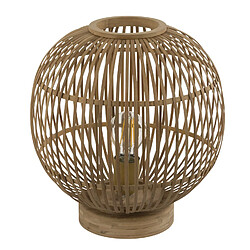 Globo Lighting Lampe à poser design bambou Hildegard - Diam. 30 x H. 35 cm - Beige naturel