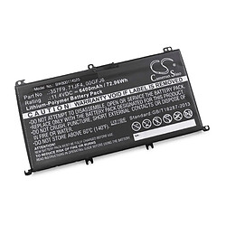 vhbw batterie compatible avec Dell Inspiron 15 5576, 15 5577, 15 7000, 15 7000 7559, 15 7000 7567 laptop (6400mAh, 11,4V, Li-Polymère, noir)