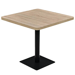 vidaXL Table de bistro MDF et acier Carré 80x80x75 cm Couleur de chêne