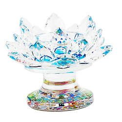 Avis cristal verre lotus fleur thé lumière bougeoir cadeau bleu