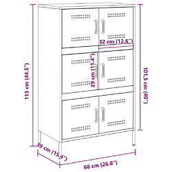 vidaXL Buffet haut anthracite 68x39x113 cm acier pas cher