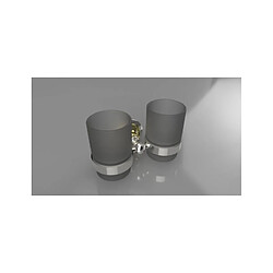 Avis Bemeta - Maison De La Tendance Porte-verre double RETRO en chrome-or + 2 verres 16x10,5x9 cm