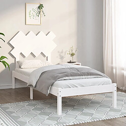 vidaXL Cadre de lit sans matelas blanc 90x190 cm bois massif