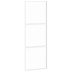 vidaXL Porte coulissante blanc 76x205 cm verre trempé aluminium