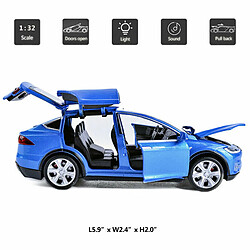 Avis Universal 1: 32 Tesla Model X90D SUV Model Car Tong Li Blue(Bleu)