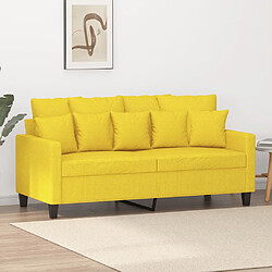 vidaXL Canapé à 2 places Jaune clair 140 cm Tissu