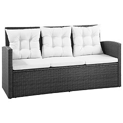 Maison Chic Salon de jardin 5 pcs + coussins - Mobilier/Meubles de jardin - Table et chaises d'extérieur Résine tressée Noir -MN23724