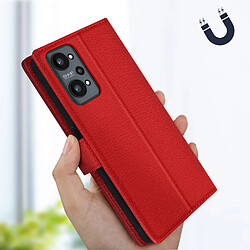 Avizar Housse Realme GT Neo 2 / GT Neo 3T et GT 2 Clapet Portefeuille Rouge pas cher