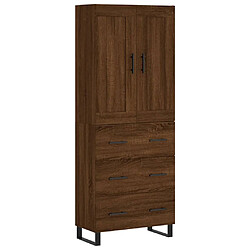 vidaXL Buffet haut Chêne marron 69,5x34x180 cm Bois d'ingénierie