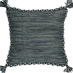 Thedecofactory SAHARA - Coussin 100% coton tissé et tressé gris 45x45