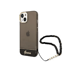 Guess Maroquinerie Guess Coque pour Apple iPhone 14 Colors avec lanière perlée Noir