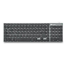 NGS FORTUNE-BT FRENCH: Clavier sans fil multi dispositifs avec 12 touches multimedia. Touches ciseaux X-type. Aluminium. Rechargeable. DISPOSITION: FRANÇAIS - AZERTY