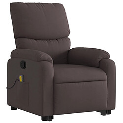 Avis vidaXL Fauteuil inclinable de massage Marron foncé Tissu