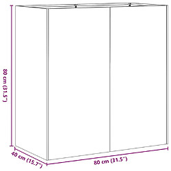 vidaXL Jardinière 80x40x80 cm acier inoxydable pas cher