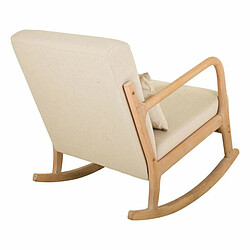 Chaise à bascule Alexandra House Living Crème Caoutchouc Coton Lin Bois 88 x 78 x 66 cm pas cher