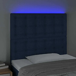 Avis Maison Chic Tête de lit scandinave à LED,meuble de chambre Bleu 100x5x118/128 cm Tissu -MN38861