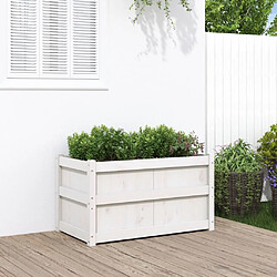 Maison Chic Jardinière,Bac à fleurs - pot de fleur d'extérieur blanc 90x50x50 cm bois de pin massif -GKD48765