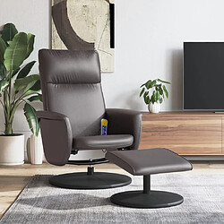 vidaXL Fauteuil inclinable de massage avec repose-pied gris similicuir