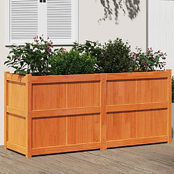 Maison Chic Jardinière,Bac à fleurs - pot de fleur cire marron 150x50x70 cm bois de pin massif -GKD43312