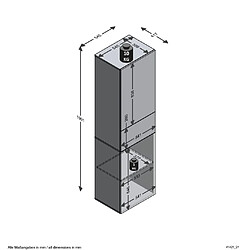 Avis Mes Armoire 2 portes décor blanc et chêne - KUTKY