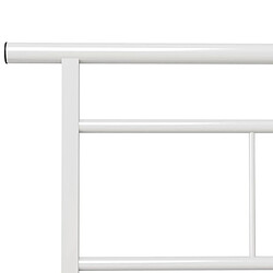 Maison Chic Lit adulte - Lit simple Cadre de lit,Structure du lit Contemporain Blanc Métal 90x200 cm -MN63427 pas cher