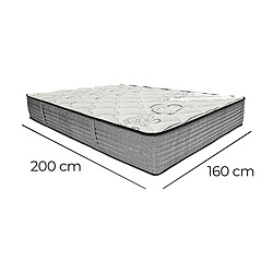 Visiodirect Matelas 160x200 cm ZARINA en mousse mémoire de forme, indépendance du couchage, face été/hiver, épaisseur 26cm