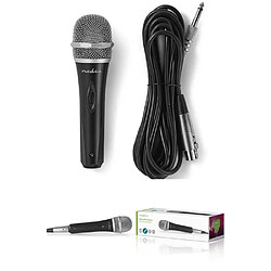 NEDIS Microphone dynamique PRO filaire Cardioïde Karaoké Câble détachable 5.00 m 50 Hz - 15 kHz 600 Ohm -72 dB Bouton marche/arrêt intégré