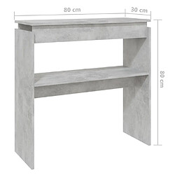 vidaXL Table console Gris béton 80x30x80 cm Aggloméré pas cher