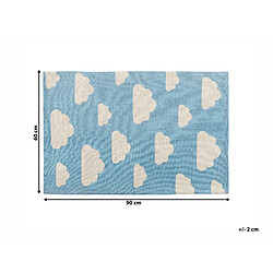 Beliani Tapis enfant motif nuage bleu 60 x 90 cm GWALIJAR