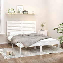 Maison Chic Lit adulte - Lit simple Cadre de lit,Structure du lit Contemporain Blanc Bois massif 160x200 cm -MN88463