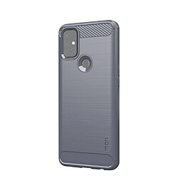 Mofi Coque en TPU fibre de carbone brossée gris pour votre OnePlus Nord N10 5G