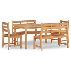 vidaXL Ensemble à manger de jardin 5pcs Bois de teck massif