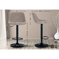 Non Lot de 2 tabourets de bar loft tissu