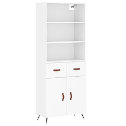 vidaXL Buffet haut Blanc 69,5x34x180 cm Bois d'ingénierie