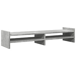 vidaXL Support de moniteur gris béton 100x27x20 cm bois d'ingénierie